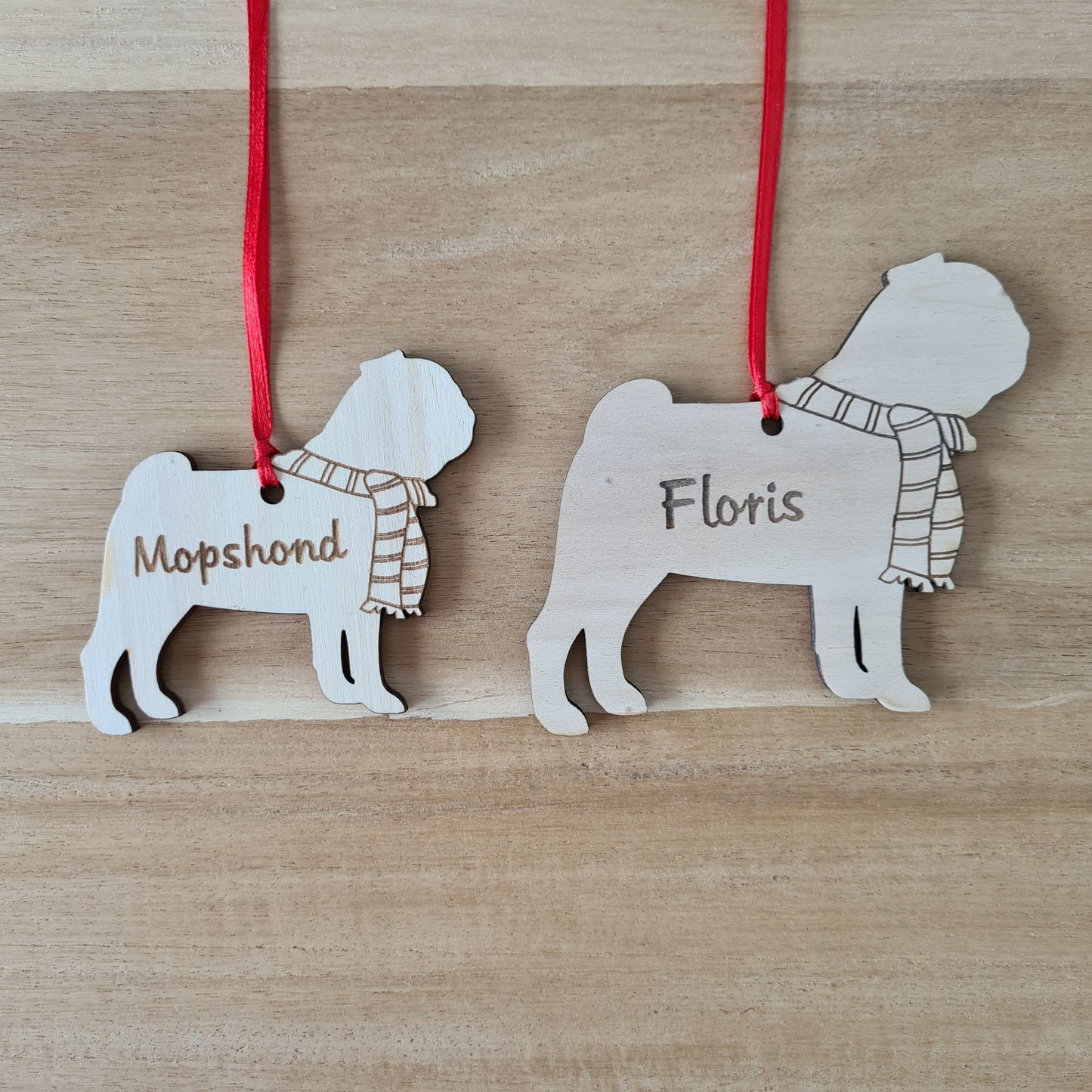 Gepersonaliseerde Mopshond Kersthanger
