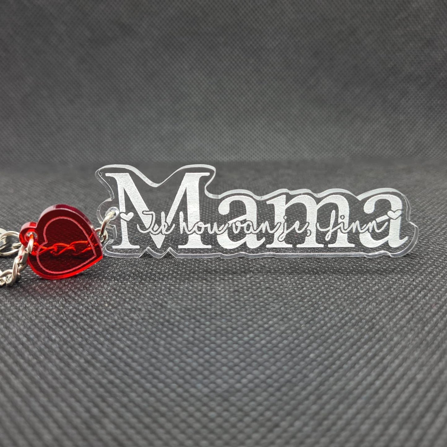 Mama sleutelhanger in cadeauzakje – gepersonaliseerd en handgemaakt