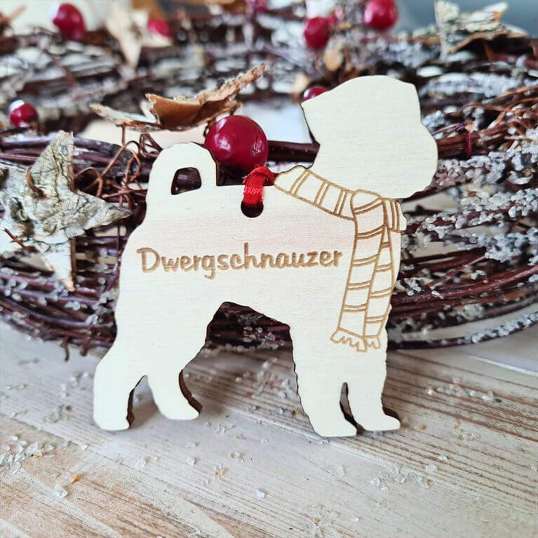 Gepersonaliseerde Dwergschnauzer Kersthanger