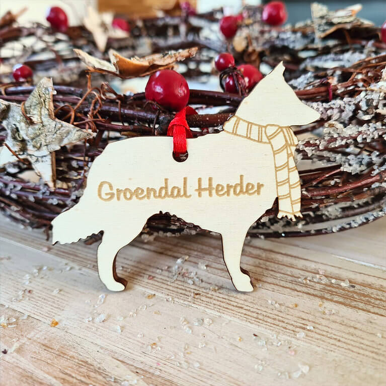 Gepersonaliseerde Groendal Herder Kersthanger