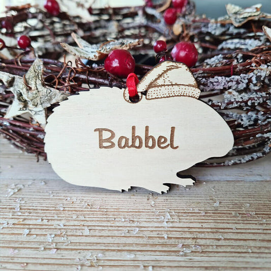 Hamster kersthanger – gepersonaliseerd kerstboomornament met naam