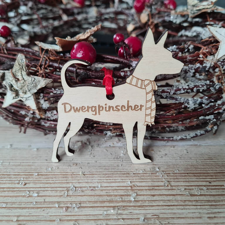 Gepersonaliseerde Dwergpinscher Kersthanger