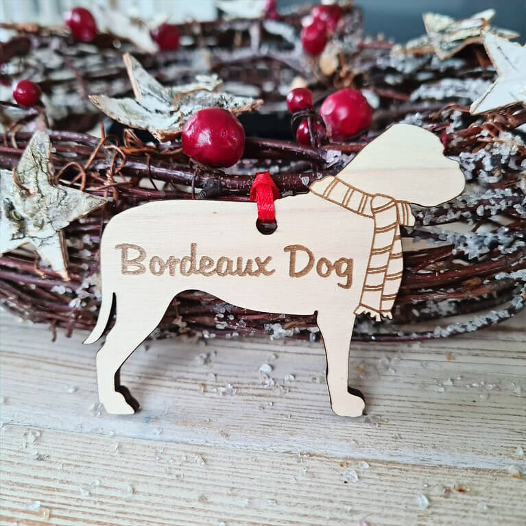 Gepersonaliseerde Bordeaux Dog Kersthanger