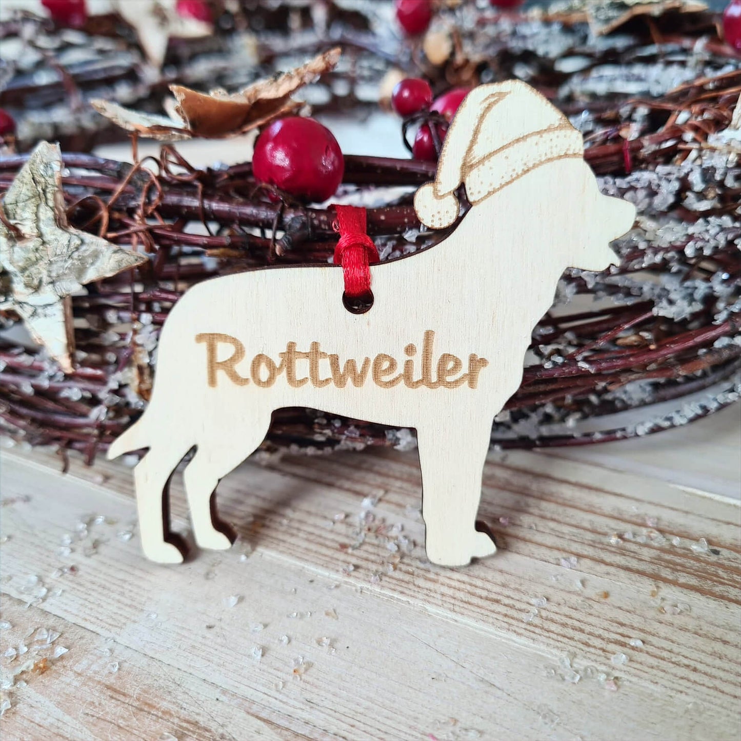 Gepersonaliseerde Rottweiler Kersthanger