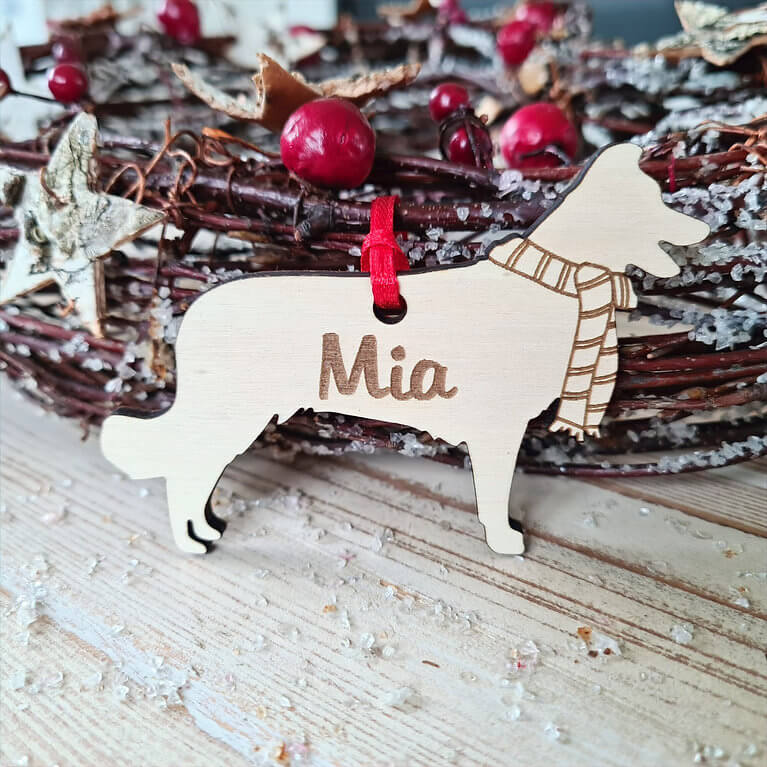 Gepersonaliseerde Border Collie Kersthanger