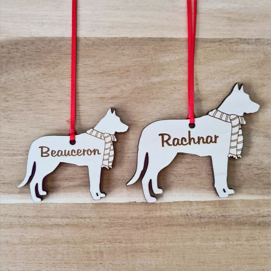 Beauceron kersthanger – gepersonaliseerd kerstboomornament met naam
