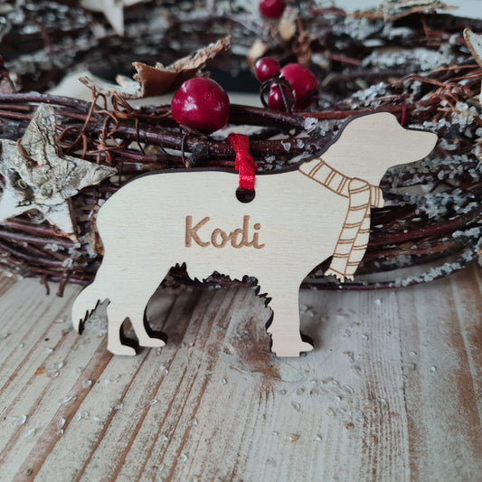 Kooikerhondje kersthanger – gepersonaliseerd kerstboomornament met naam