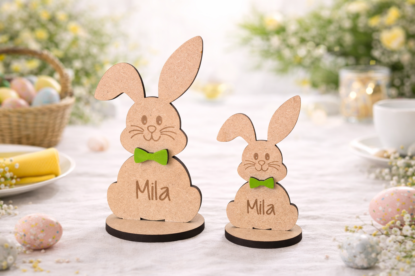 Punkie de Paashaas – houten plaatshouder voor een gezellige paastafel