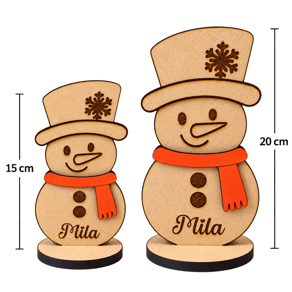 Frosty de sneeuwman – gepersonaliseerde houten plaatshouder met naam