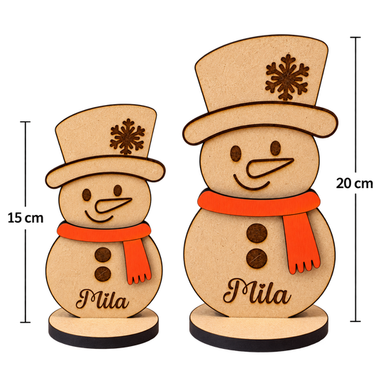 Frosty de sneeuwman – gepersonaliseerde houten plaatshouder met naam