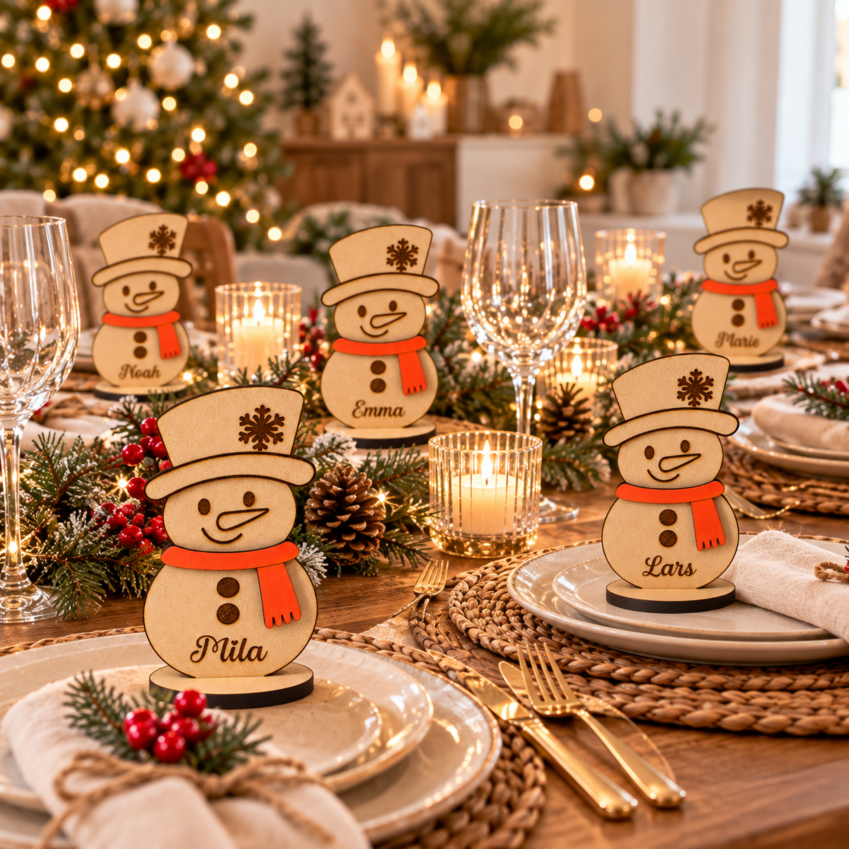 Frosty sneeuwman met naam gegraveerd – persoonlijk kerstcadeau