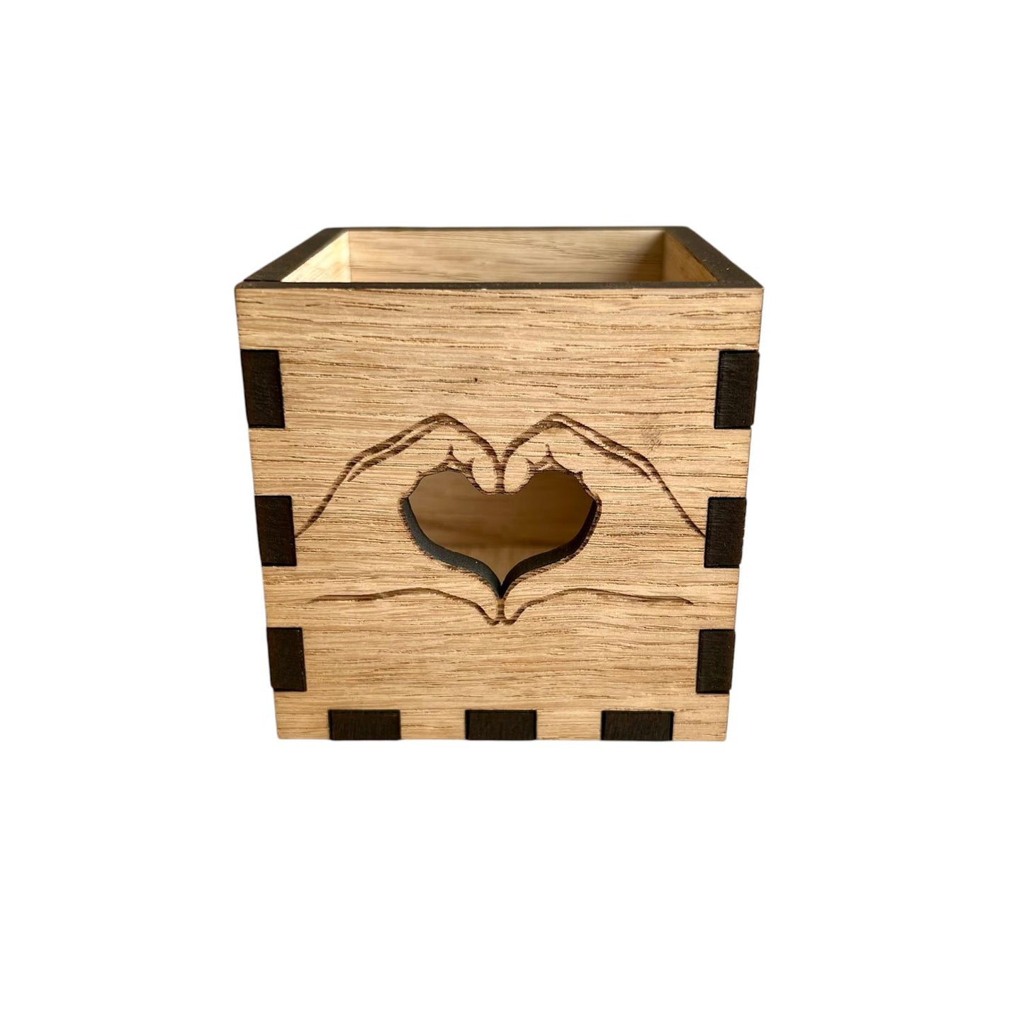 Houten Theelichthouder met Gravure – Perfect voor Valentijn