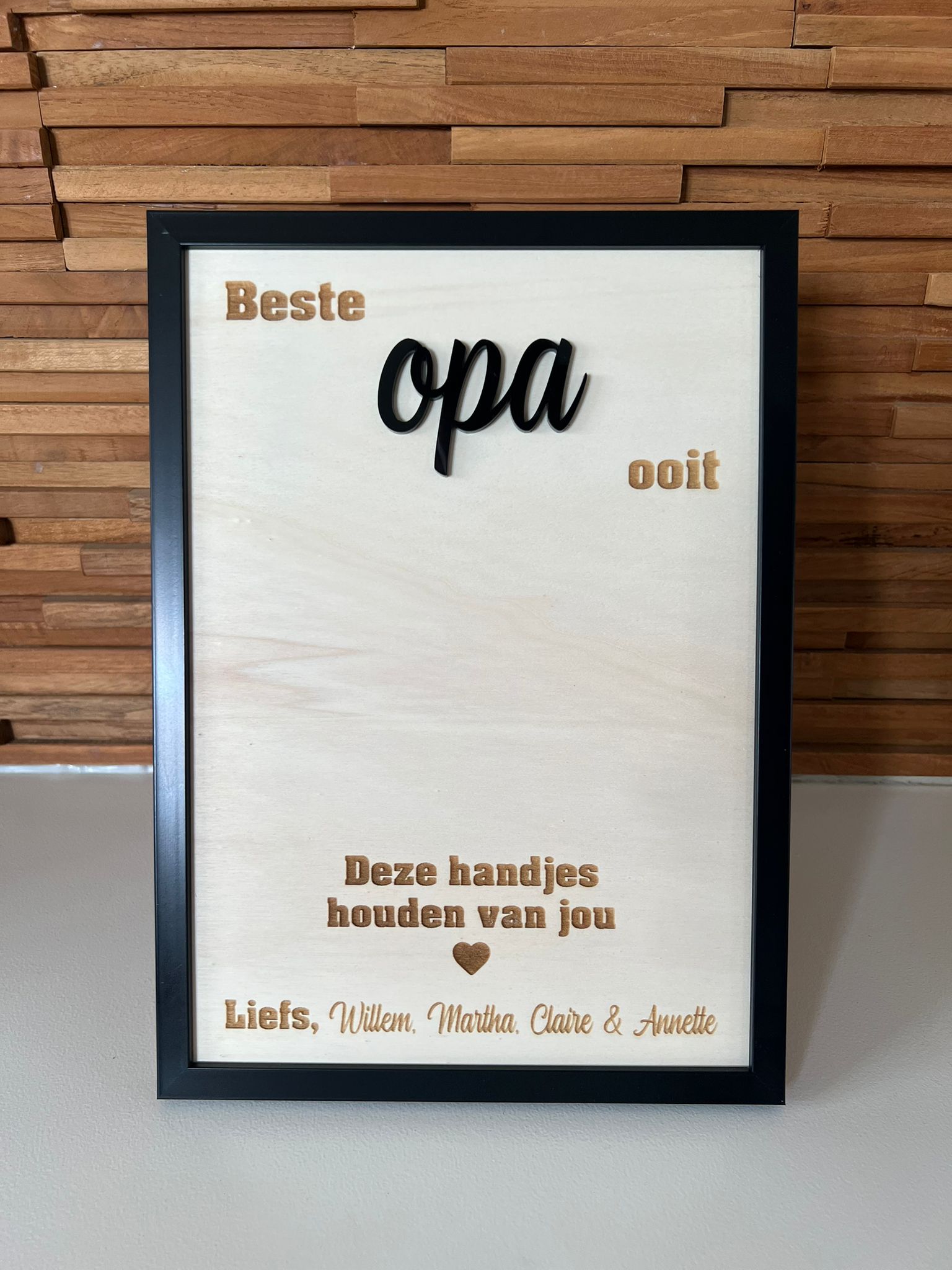 Handjesbord zwart beste opa ooit