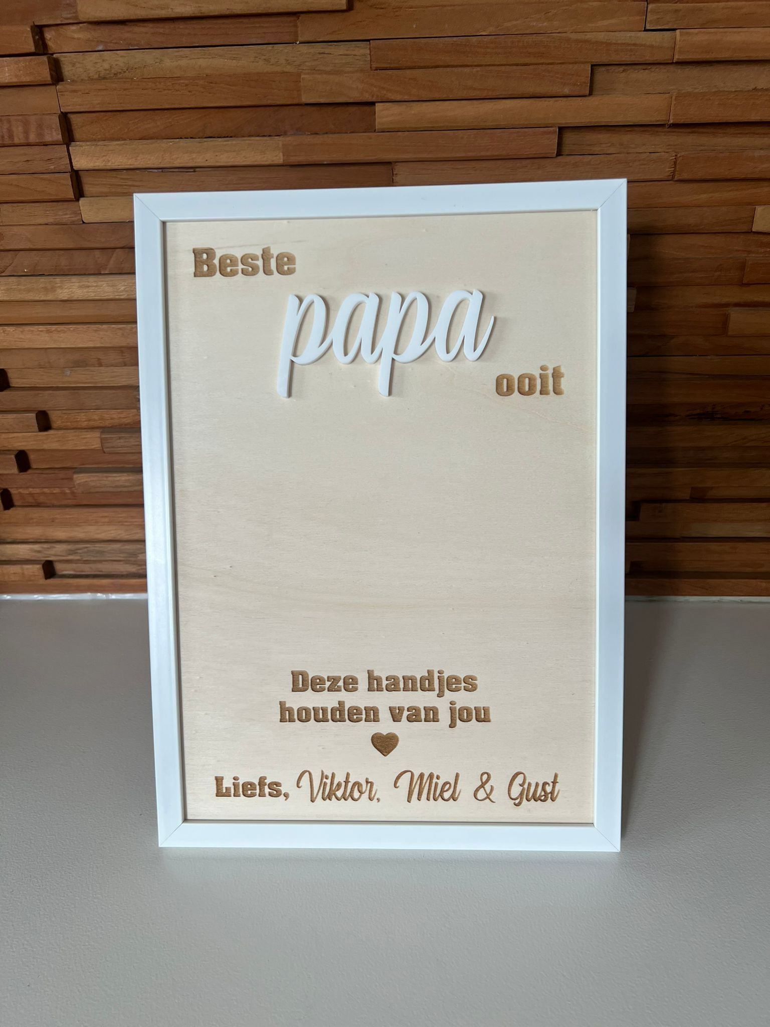 Handjesbord wit beste papa ooit