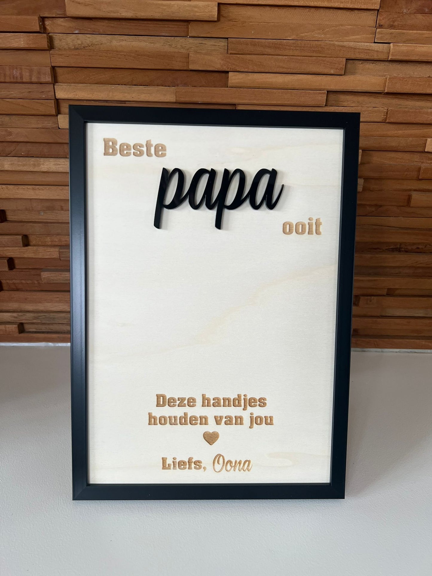 Handjesbord zwart beste papa ooit