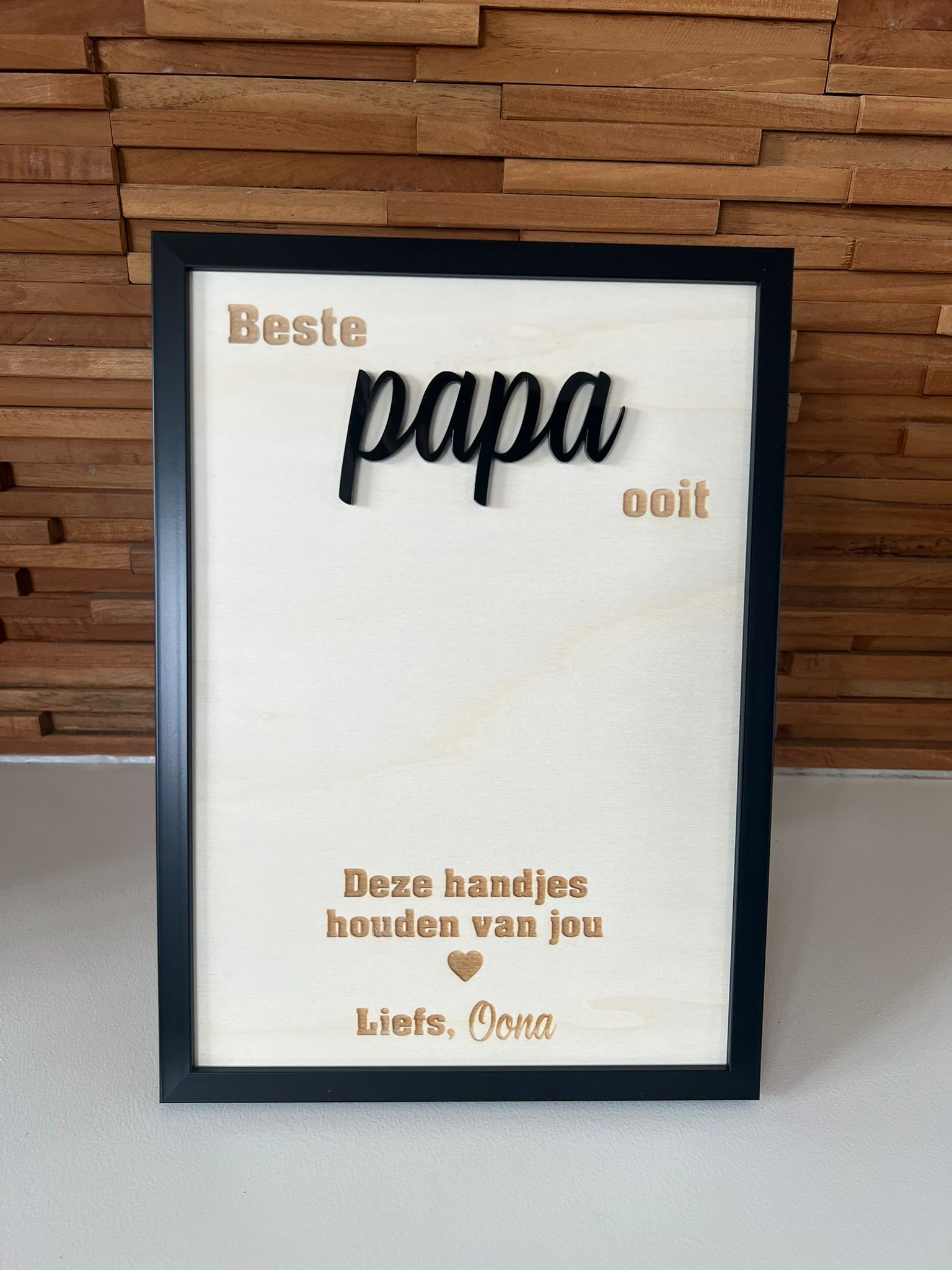 Handjesbord zwart beste papa ooit