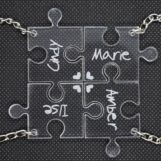 Puzzelstuk sleutelhanger met gravure – uniek gepersonaliseerd cadeau met naam
