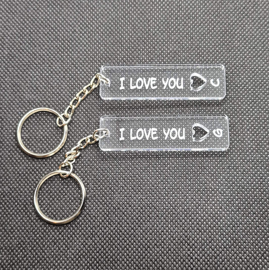 Duo sleutelhangers: "I love you" met initialen