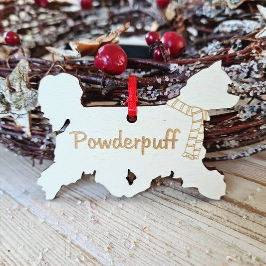 Gepersonaliseerde Powderpuf Kersthanger