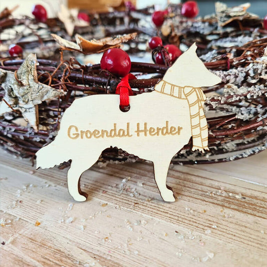 Gepersonaliseerde Groendal Herder Kersthanger