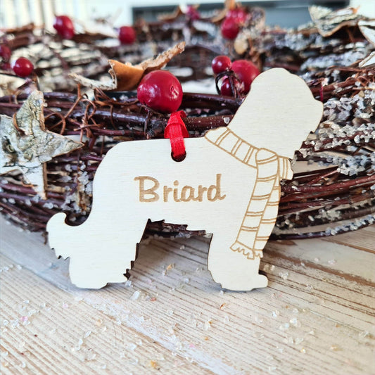 Gepersonaliseerde Briard Kersthanger