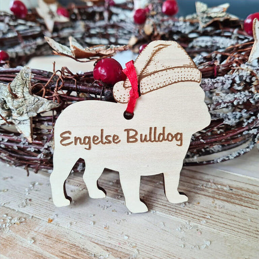 Gepersonaliseerde Engelse Bulldog Kersthanger