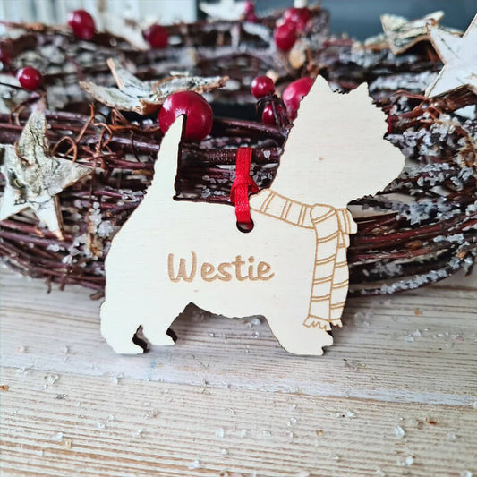 Gepersonaliseerde Westie Kersthanger
