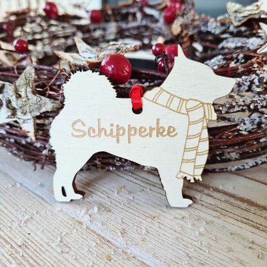 Gepersonaliseerde Schipperke Kersthanger