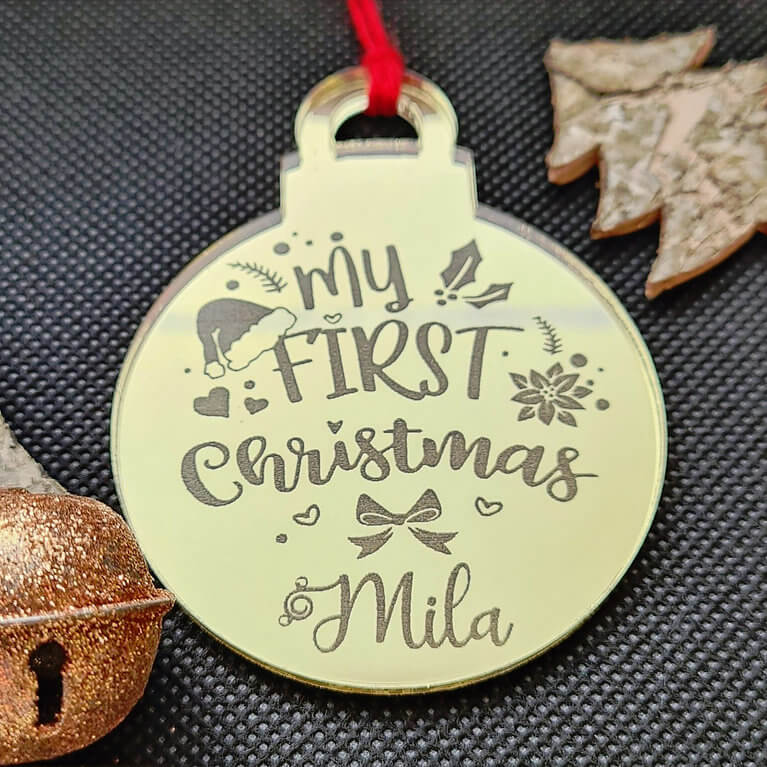 My first Christmas kersthanger met naam