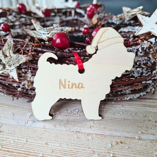 Shar-Pei kersthanger – gepersonaliseerd kerstboomornament met naam