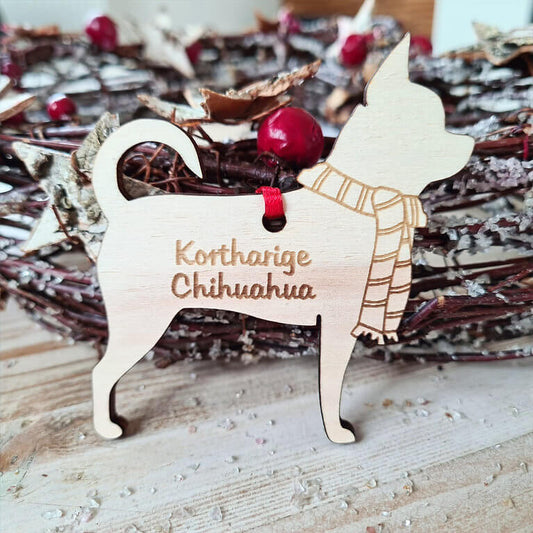 Gepersonaliseerde Chihuahua Kortharig Kersthanger