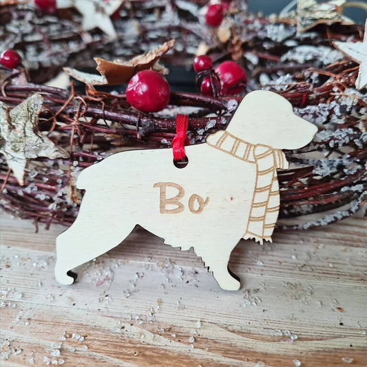 Engelse Cocker kersthanger – gepersonaliseerd kerstboomornament met naam