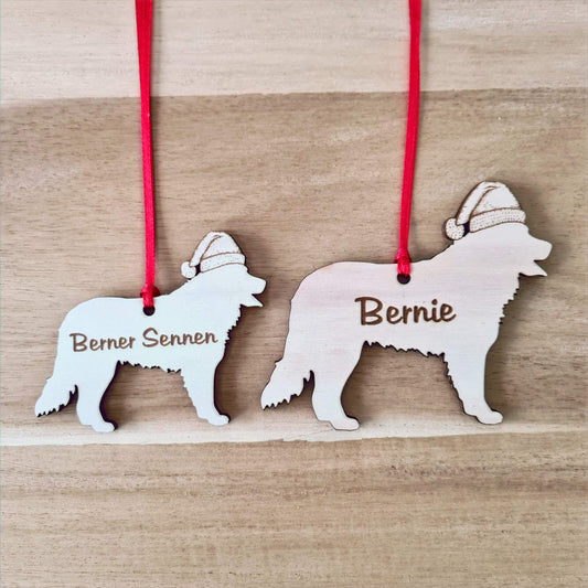 Berner Sennen kersthanger – gepersonaliseerd kerstboomornament met naam